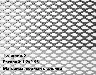 Лист просечно-вытяжной 5 1.2х2.95 черный стальной